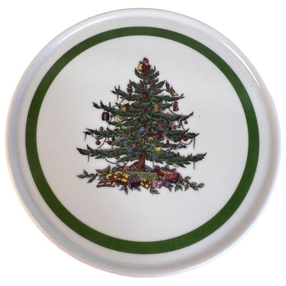 3 Spode Christmas Tree Trivets Pimpernel Melamine Round Hot Pad Plastic 6 1/2” - Picture 7 of 9